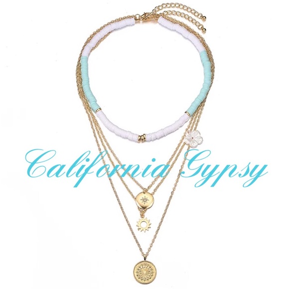 Beach charm bohemian layered necklace - Picture 6 of 7